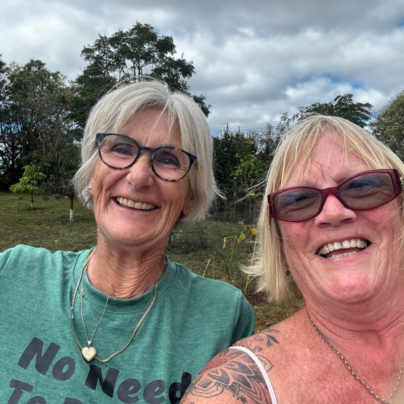 Two friends sharing a love of gardening